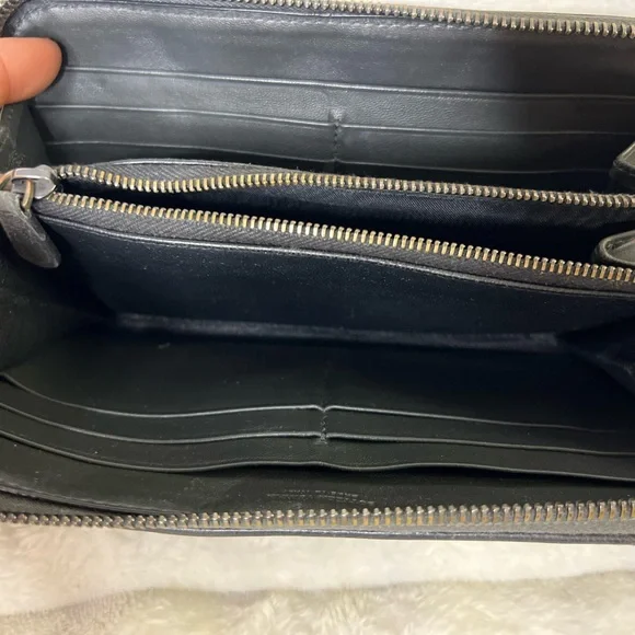 Bottega Veneta Authentic Zip Around Black Woven Long Leather Wallet - Picture 9 of 12